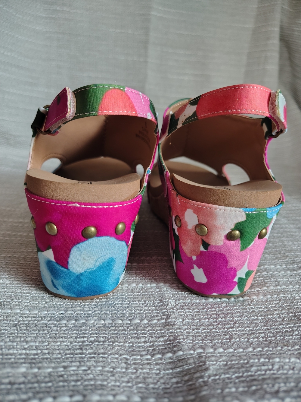Corkys Carley Flowers Floral Cork Slingback Wedge Sandals Size 8 NIB - Picture 4 of 8